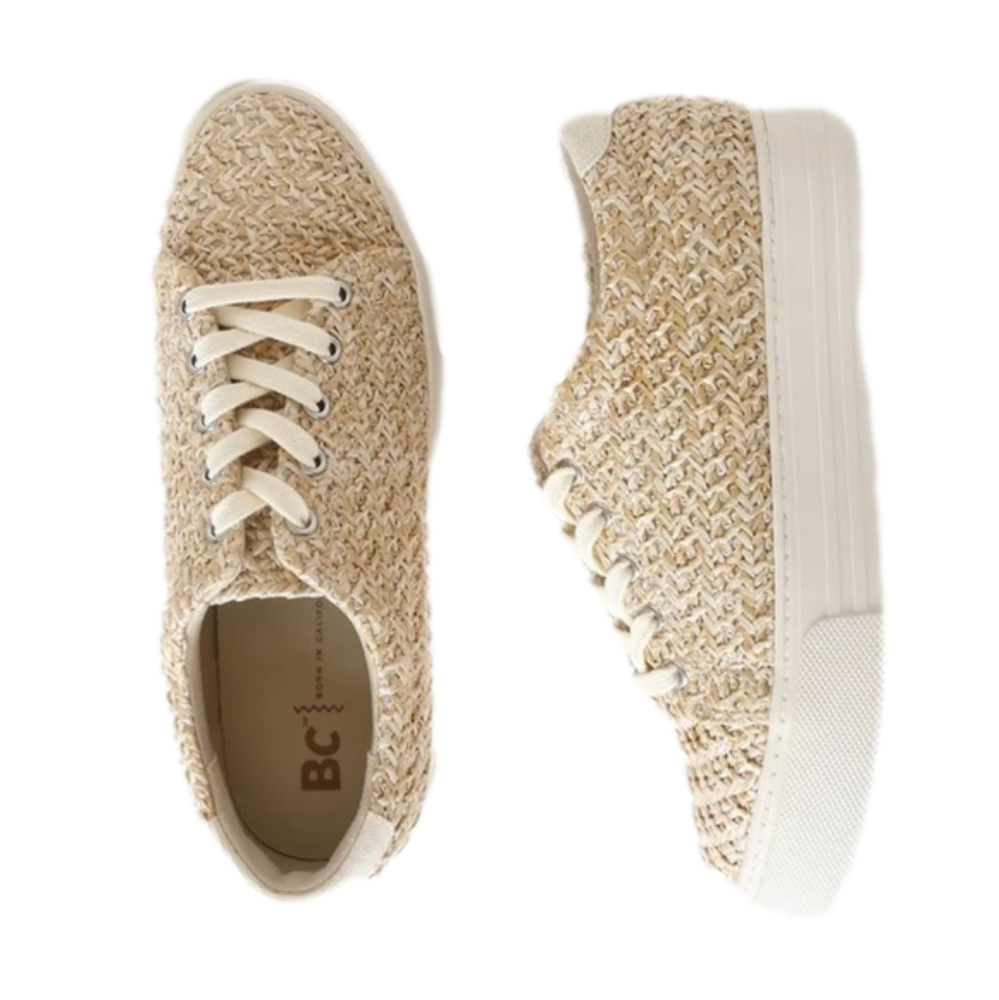 NWT Support Natural Raffia Platform Sneakers - cutest summer sneaker - straw